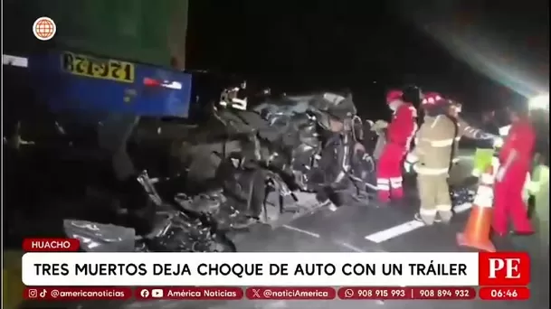 Accidente de auto y tráiler en Huacho deja tres muertos/ América Noticias Accidente de auto y tráiler en Huacho deja tres muertos/ América Noticias