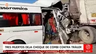 Tres muertos deja choque de combi contra tráiler en Chiclayo