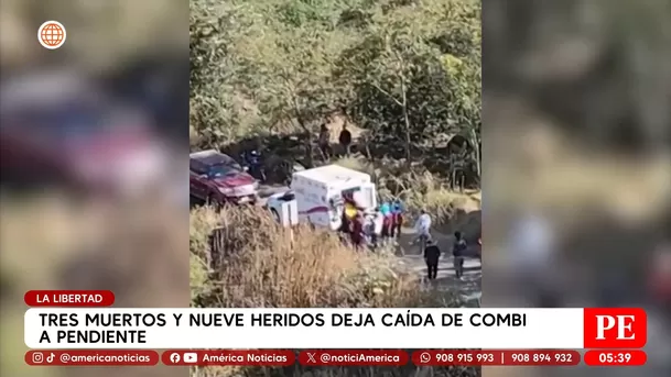 Tres muertos y nueve heridos tras caída de combi en La Libertad. Foto: América Noticias