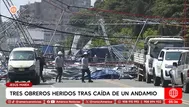 Tres obreros heridos tras caída de un andamio en Jesús María