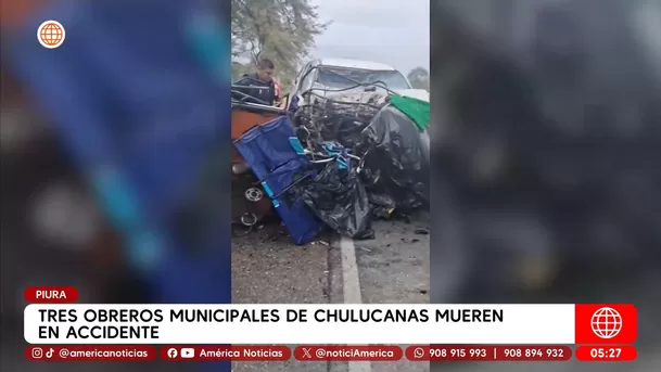 Tres obreros municipales de Chulucanas mueren en accidente en Piura. Foto: América Noticias