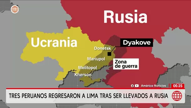 Tres peruanos regresan tras escapar de la guerra en Rusia. Foto: América Noticias