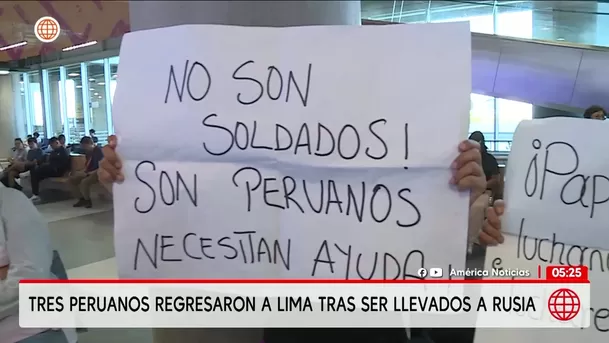 Tres peruanos regresan tras escapar de la guerra en Rusia. Foto: América Noticias