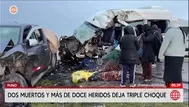 Triple choque deja dos muertos y doce heridos en Puno