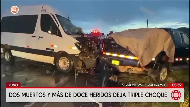 Triple choque deja dos muertos y doce heridos en Puno. Foto: América Noticias