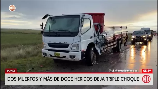Triple choque deja dos muertos y doce heridos en Puno. Foto: América Noticias