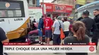 Triple choque deja una mujer herida en San Juan de Lurigancho