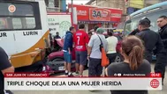 Triple choque deja una mujer herida en San Juan de Lurigancho