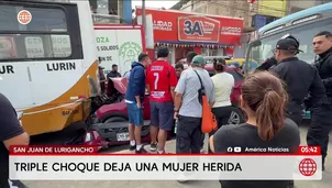 Triple choque deja una mujer herida en San Juan de Lurigancho. Foto y video: América Noticias