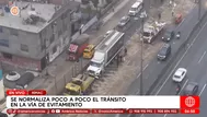 Triple choque en Vía de Evitamiento causa congestión en el Rímac