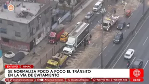 Triple choque en Vía de Evitamiento causó congestión en el Rímac. Foto y video: América Noticias