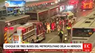 Triple choque en vía del Metropolitano deja 44 pasajeros heridos