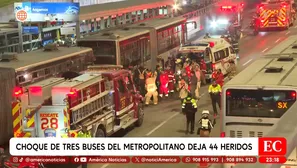 Triple choque de buses en vía del Metropolitano