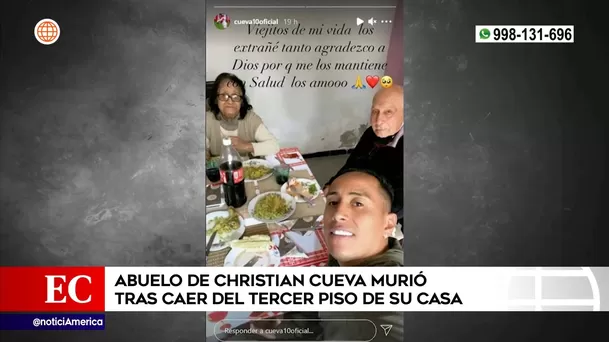 Christian Cuevo junto a sus abuelos | Imagen: América Noticias