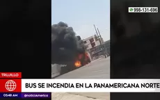 Trujillo: Bus interprovincial se incendió en plena Panamericana Norte - Noticias de trujillo