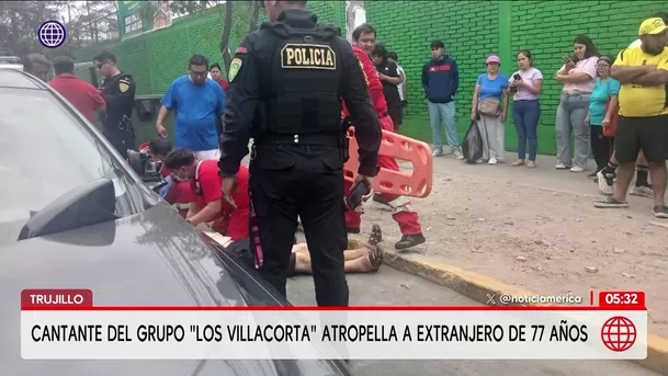 Trujillo: Policía detiene a cantante de Los Villacorta por atropellar a extranjero. Foto: América Noticias Trujillo: Policía detiene a cantante de Los Villacorta por atropellar a extranjero. Foto: América Noticias