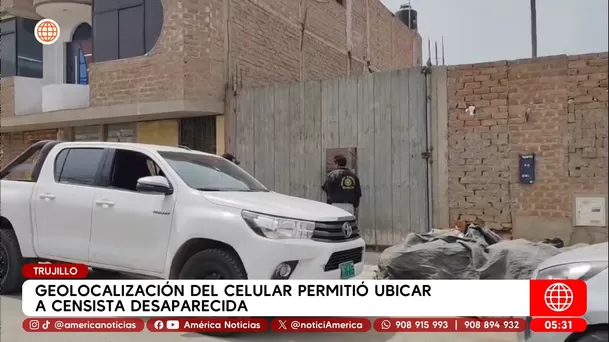 Censista desaparecida fue hallada en Trujillo gracias a geolocalización. Foto: América Noticias