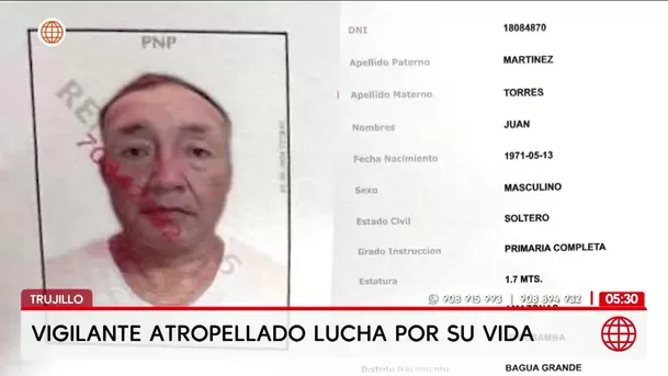 Trujillo: Conductora que atropelló a vigilante estaba ebria. Foto: América Noticias