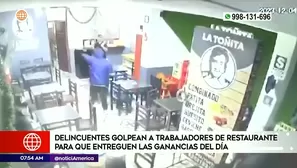 Delincuentes atacaron a empleados de restaurante | Video: América Noticias