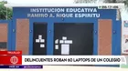 Trujillo: Delincuentes robaron 60 laptops de un colegio