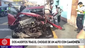 Accidente en Trujillo dejó dos fallecidos. Foto: captura de TV