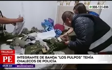 Trujillo: Integrante de banda Los pulpos tenía chalecos de la Policía - Noticias de trujillo
