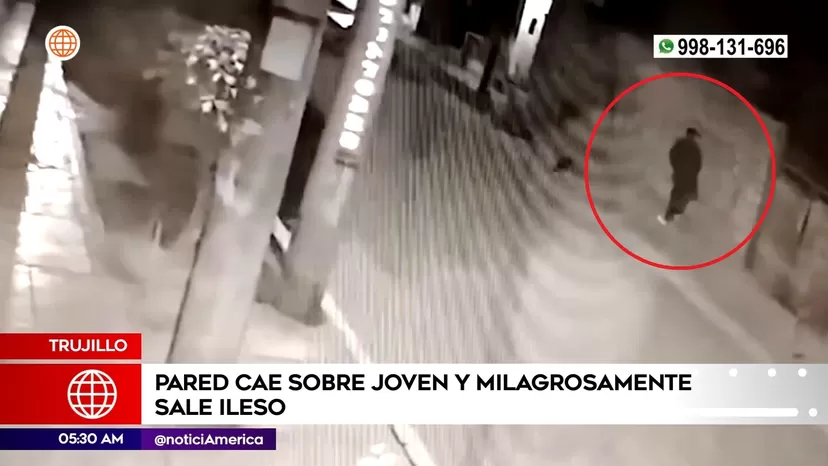 Trujillo: Joven resultó ileso tras caerle una pared encima