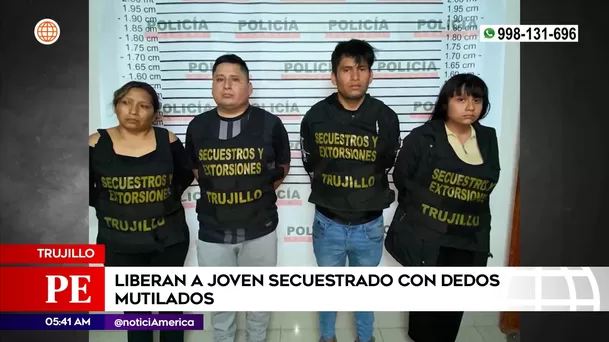 Joven secuestrado con dedos mutilados fue liberado en Trujillo. Foto: América Noticias