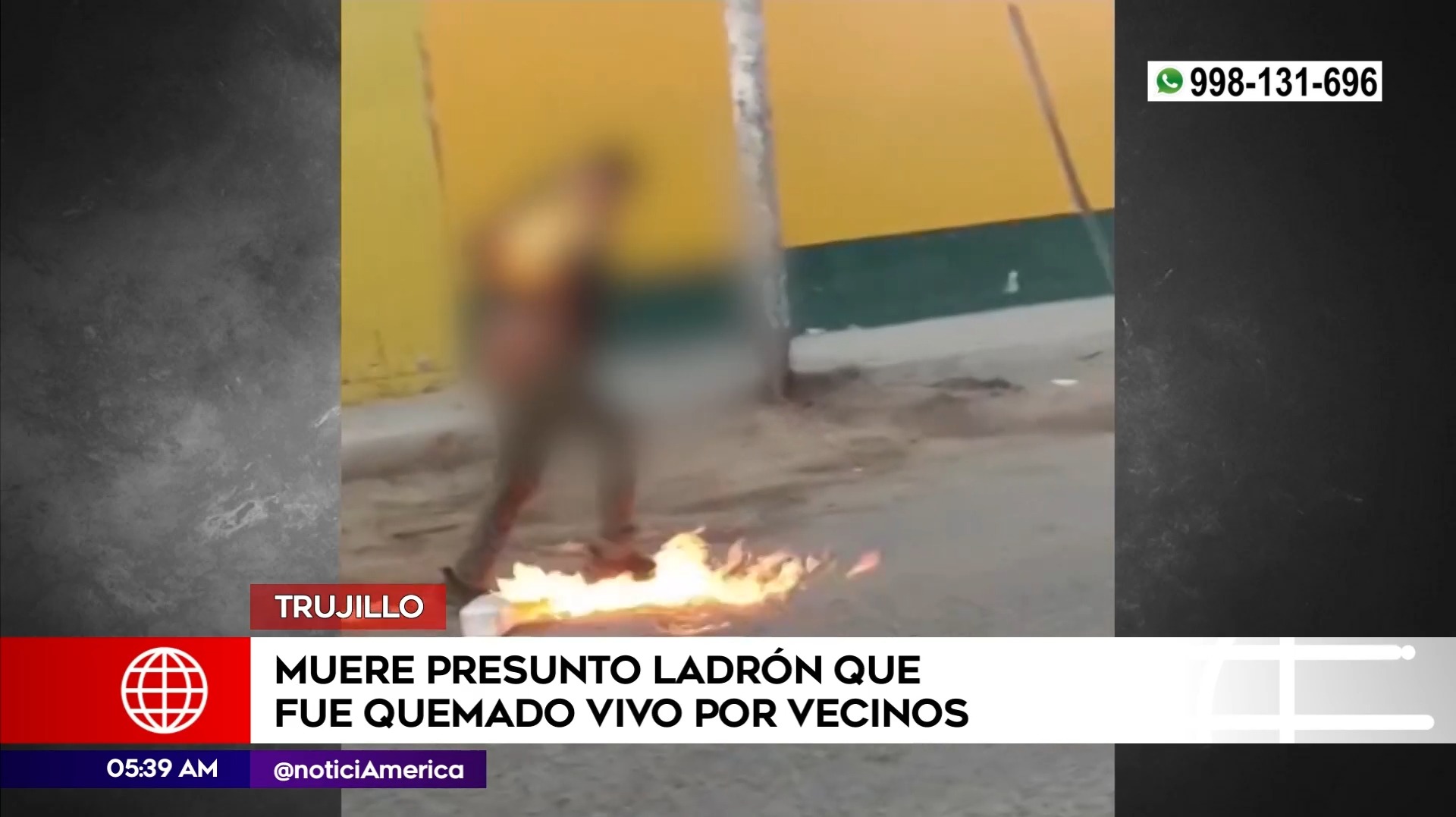 Murió presunto ladrón que fue quemado vivo por vecinos en Trujillo. Foto: América Noticias