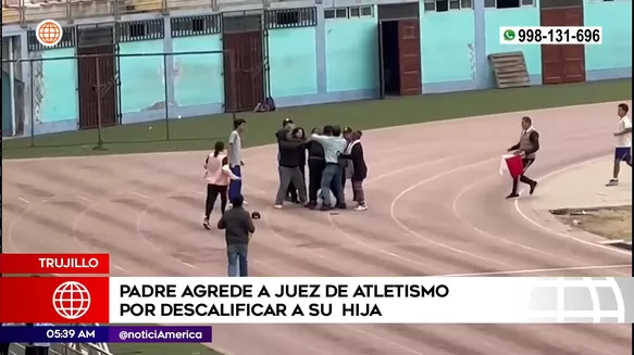 Padre agredió a juez de atletismo. Foto: América Noticias