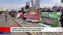 Trabajadores de Saga exigen mejoras laborales. América Noticias