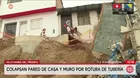 Tubería rota daña casa en Villa María del Triunfo