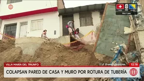 Tubería rota daña casa en Villa María del Triunfo. Foto y video: América Noticias