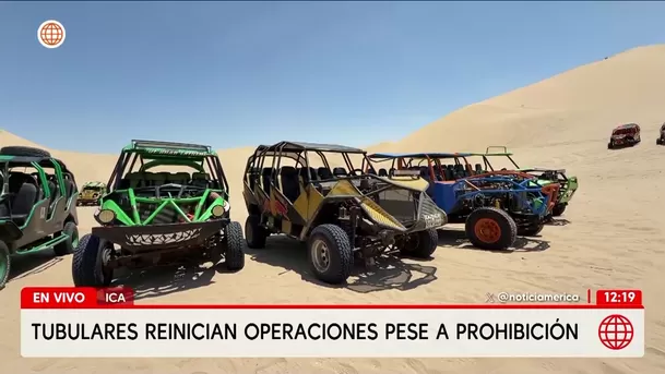 Tubulares de Huacachina reanudan operaciones tras reunión con MTC. Foto: América Noticias