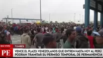 Venezolanos hacen colas en exteriores del Cebaf. Foto: América Noticias