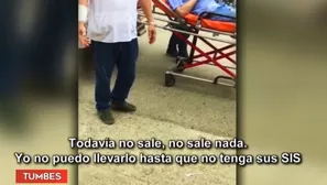 El médico exigió a la familia que pague el servicio de ambulancia que lo trasladaría. Foto y video: América Noticias 