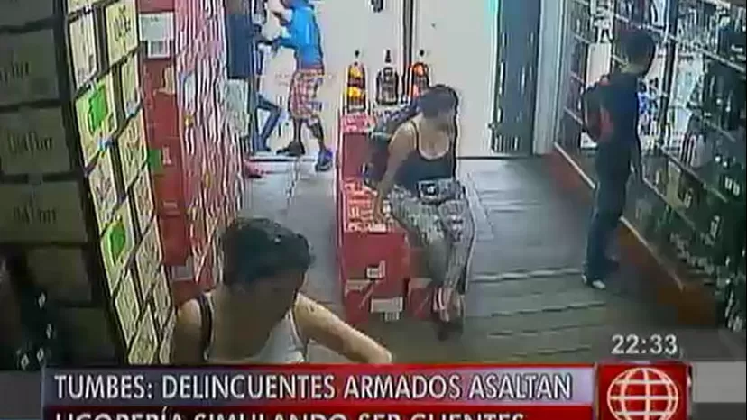 Tumbes: delincuentes armados asaltan licorería simulando ser clientes