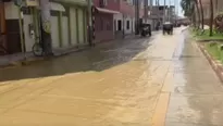 El incremento del caudal del río Tumbes ocasionó que calles cercanas queden anegadas / Foto: Canal N