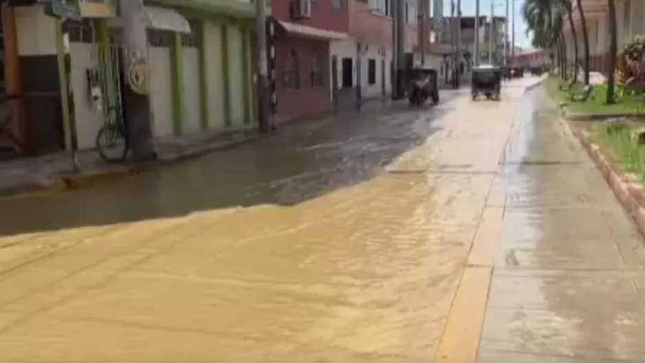 El incremento del caudal del río Tumbes ocasionó que calles cercanas queden anegadas / Foto: Canal N