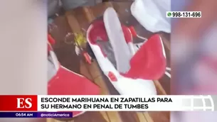 Personal del INPE tuvo que abrir las zapatillas donde encontró la droga.