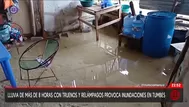 Tumbes: Lluvia de más de ocho horas provoca inundaciones