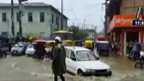 Plaza de Tumbes quedó inundada por lluvias. Video: Canal N