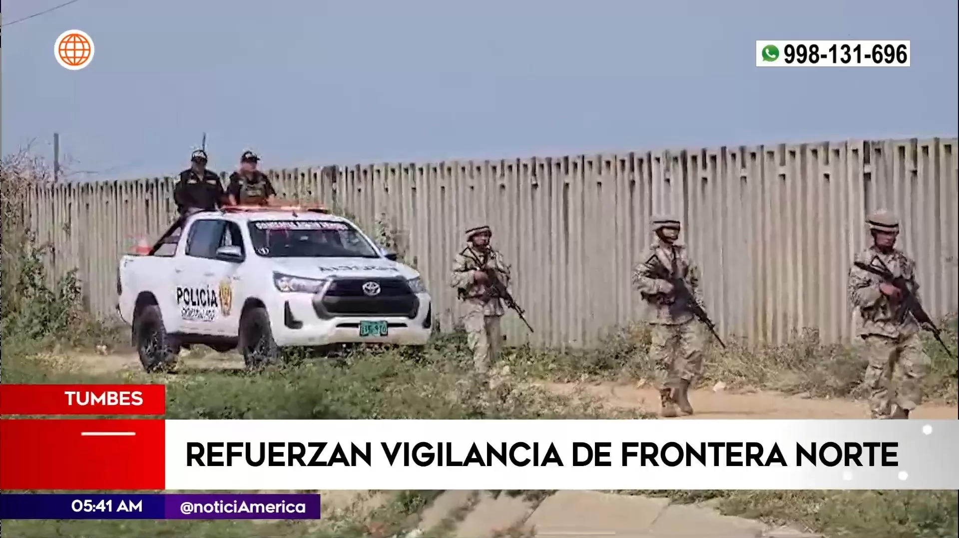 Frontera con Ecuador con máximo resguardo. Foto: América Noticias