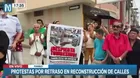 Tumbes: vecinos protestan por retraso en reconstrucción de calles de la capital 