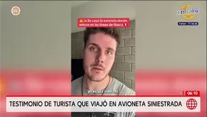 Turista español relata experiencia en avioneta de accidente en Nasca/ Video y Foto: América Noticias
