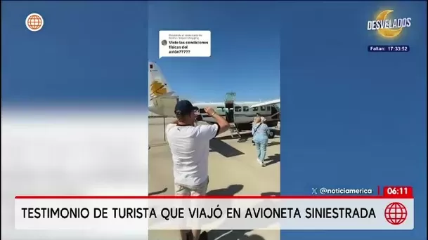 Turista español relata que viajó en la misma avioneta accidentada en Nasca/ América Noticias Turista español relata que viajó en la misma avioneta accidentada en Nasca/ América Noticias