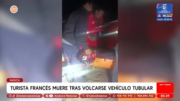 Turista francés muere tras volcarse vehículo tubular en Nasca. Foto: América Noticias