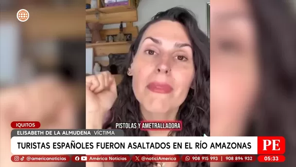 Turistas españoles fueron asaltados en el río Amazonas en Iquitos. Foto: América Noticias