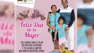 Usuarios han catalogado la imagen como machista, mientras que otros se&ntilde;alan que no muestra lo que verdaderamente significa la conmemoraci&oacute;n por el D&iacute;a Internacional de la Mujer. Foto: Municipalidad Padre Abad