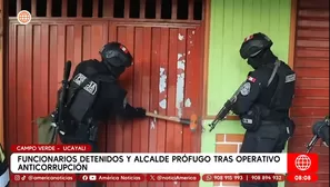 En un operativo, la PNP capturó a funcionarios de la Municipalidad Distrital de Campo Verde, en Ucayali. Todos ellos son investigados por presuntamente favorecer a empresarios con adjudicaciones públicas. Video: América Noticias
